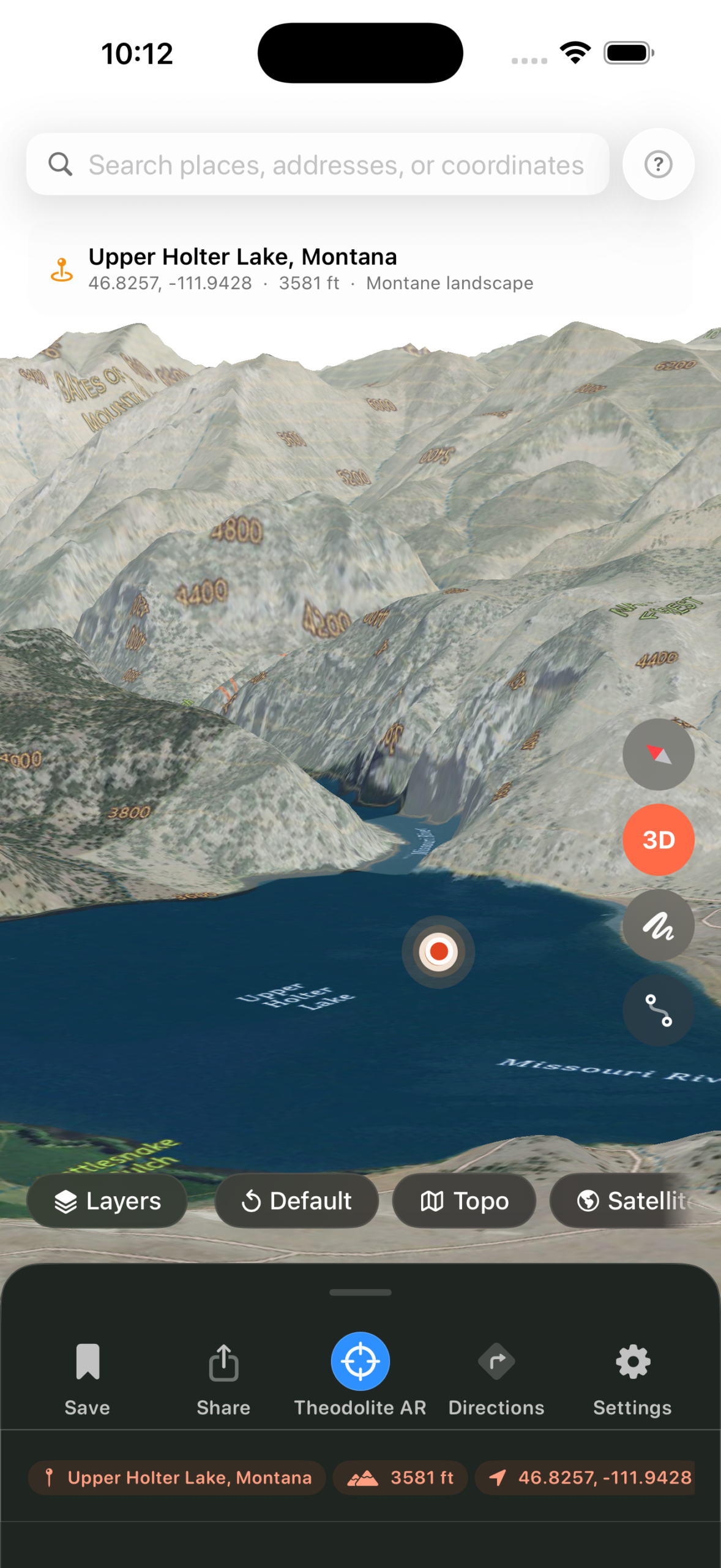 3D — Upper Holter Lake