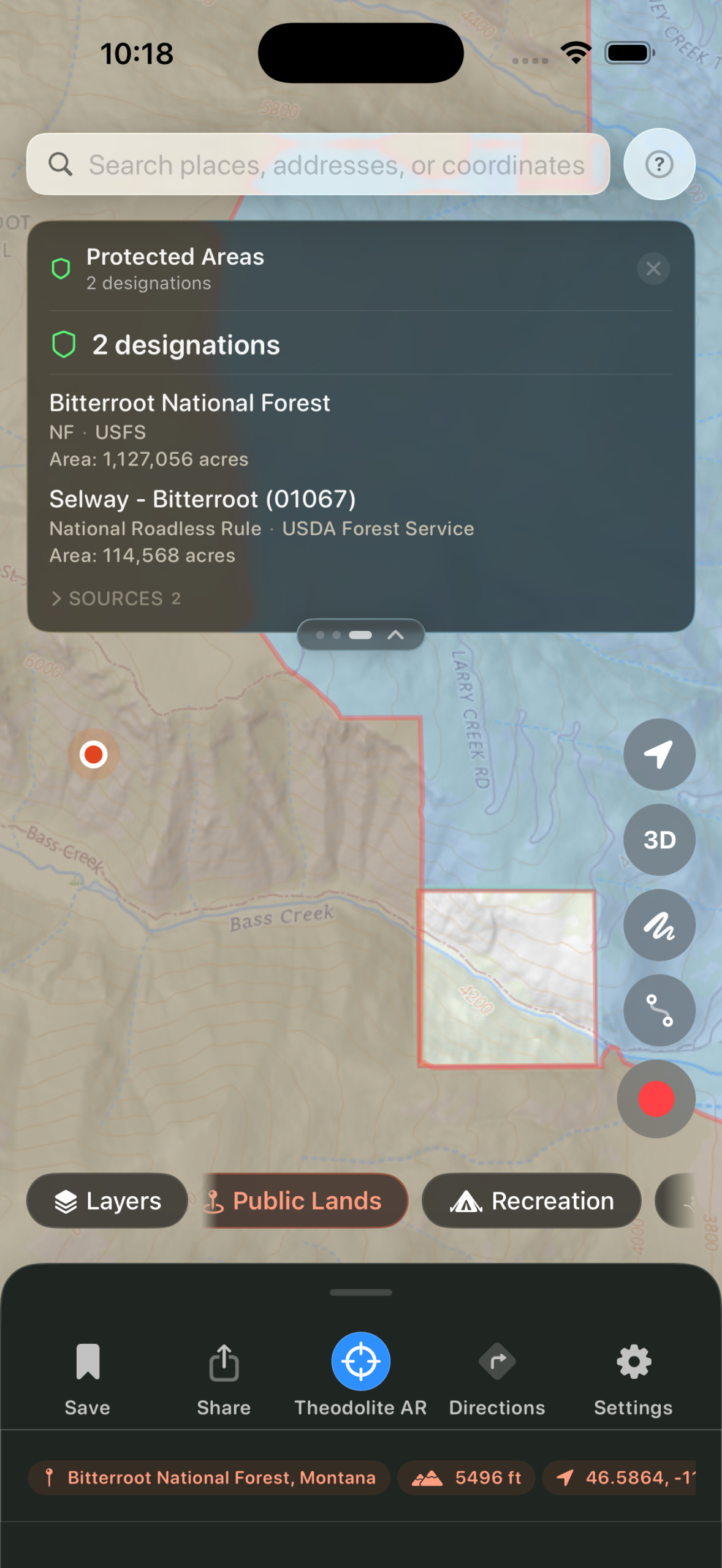 Protected Areas — Bitterroot NF